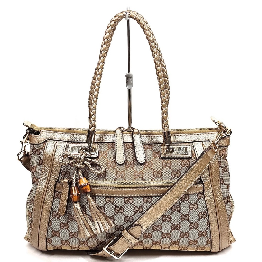 Gucci Hand Bag  Brown -Tan Canvas 100% Authentic in Excellent Condition!